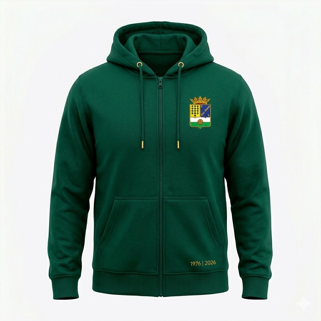 Sudadera verde capucha CD Las Navas